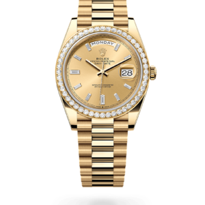 Rolex 
 Day-Date 40
 Oyster, 40 mm, oro amarillo y diamantes
 M228348RBR-0002