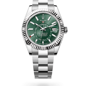 Rolex 
 Sky-Dweller
 Oyster, 42 mm, acero Oystersteel y oro blanco
 M336934-0001