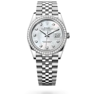 Rolex 
Datejust 36
Oyster, 36 mm, acero Oystersteel, oro blanco y diamantes
M126284RBR-0011